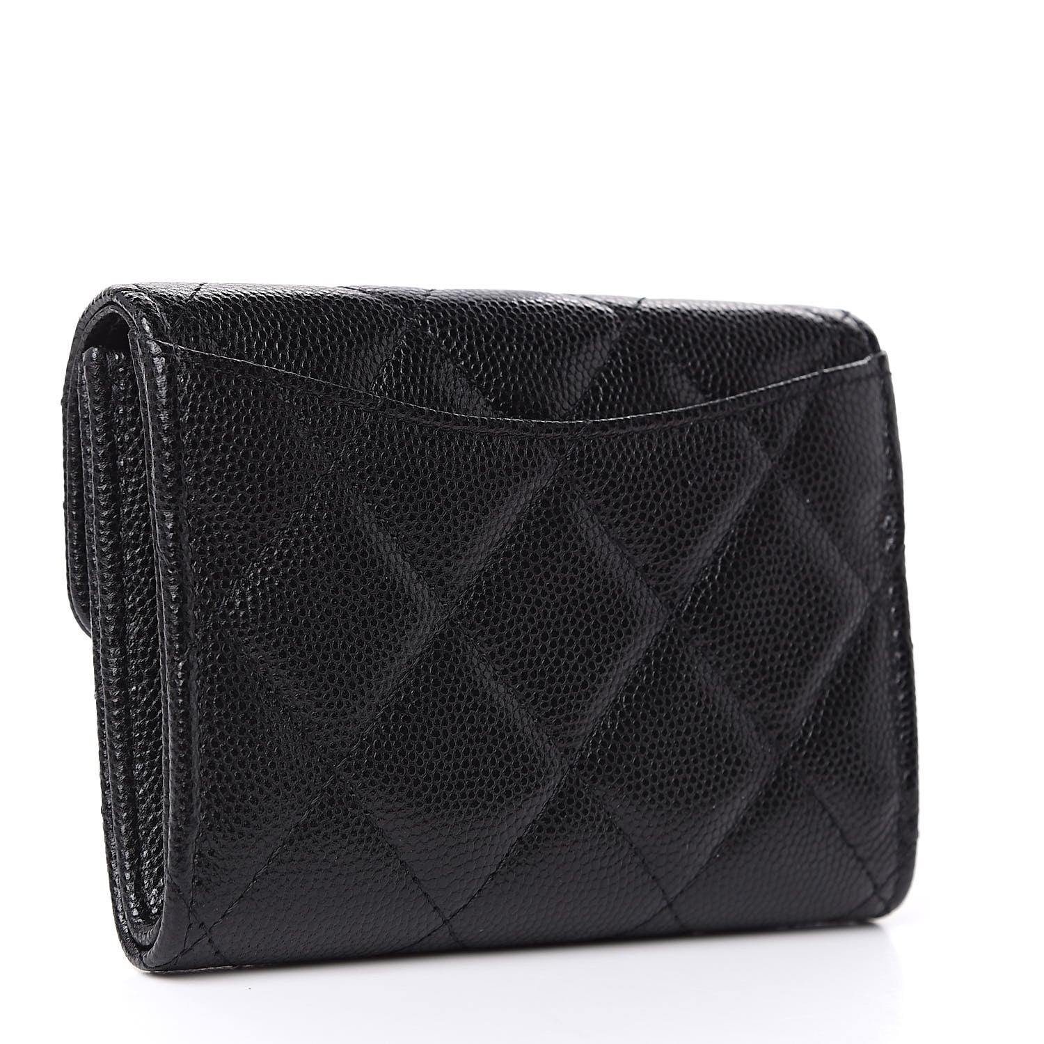 Chanel Caviar Quilted Flap Card Holder Wallet Black 3 of 9
