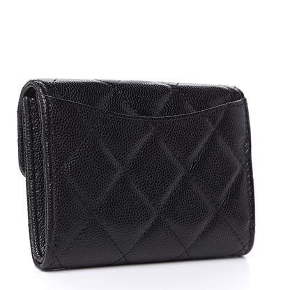 Chanel Caviar Quilted Flap Card Holder Wallet Black 3 of 9