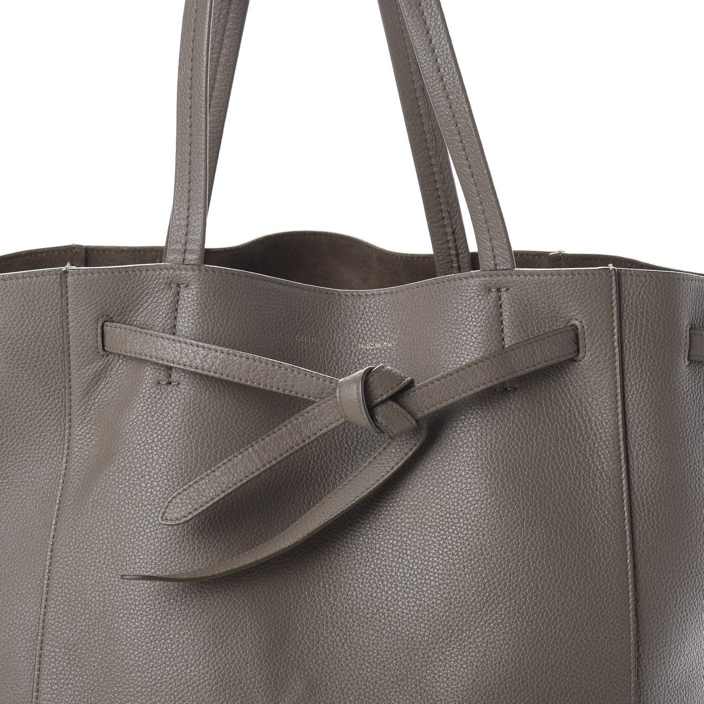 Soft Grained Calfskin Medium Belt Cabas Phantom Taupe