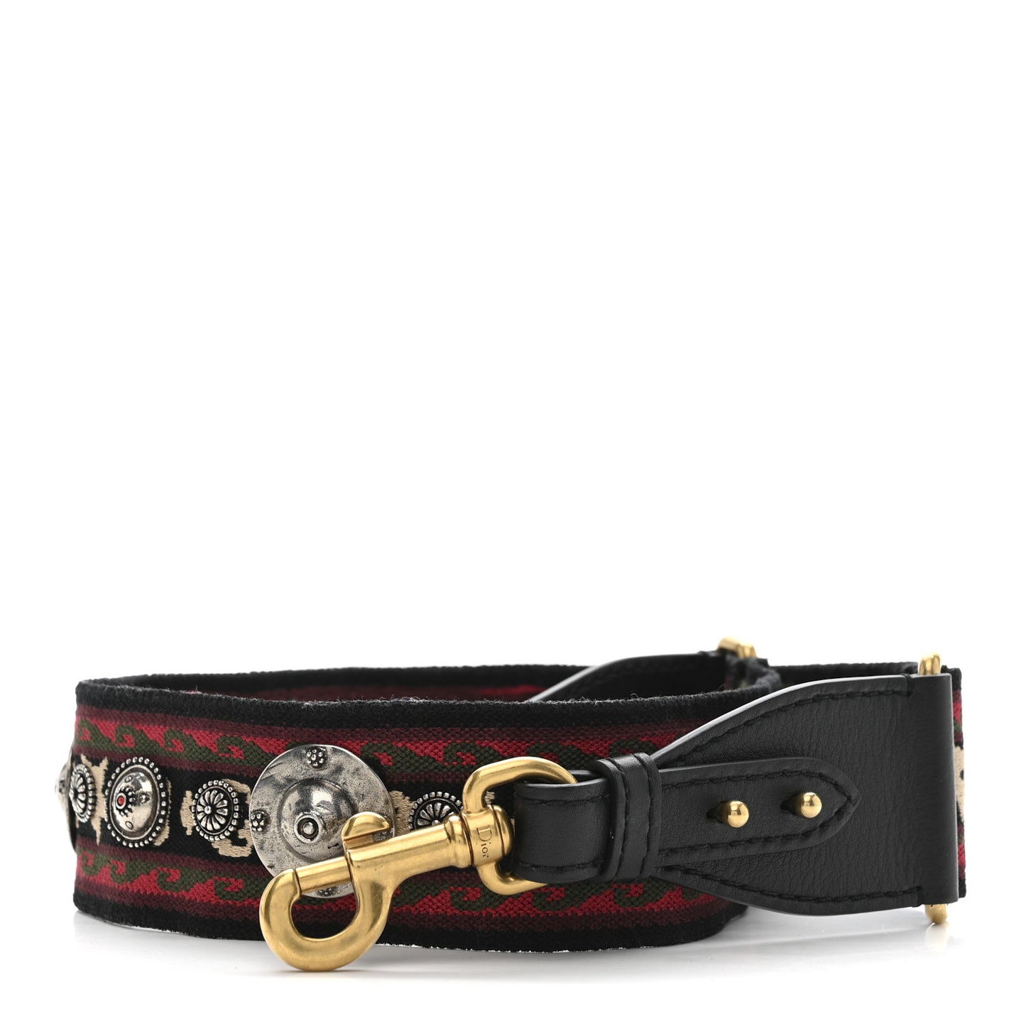 Canvas Embroidered Studded Bohemian Shoulder Strap Red
