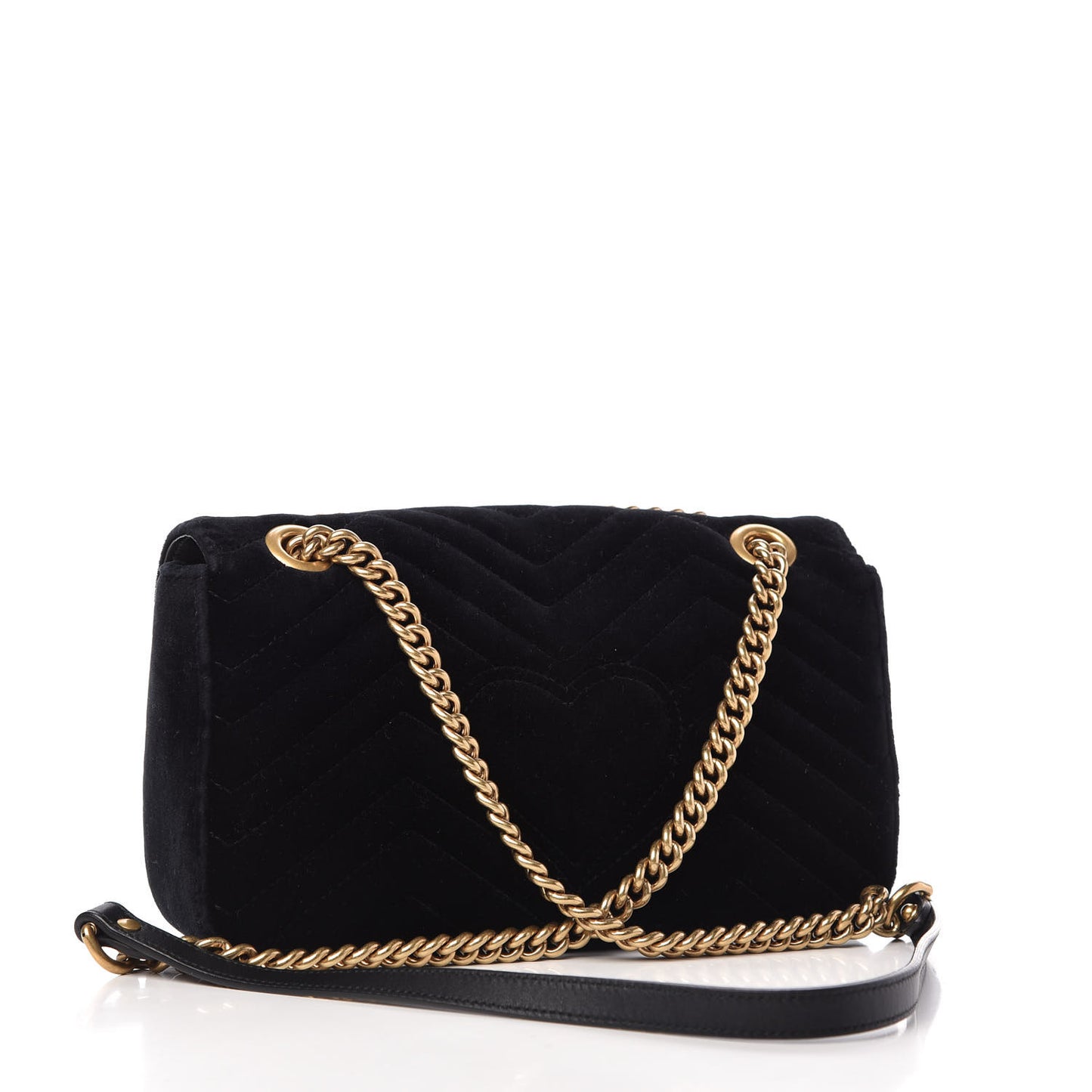 Velvet Matelasse Marquise Crystals Embroidered Small GG Marmont Shoulder Bag Black