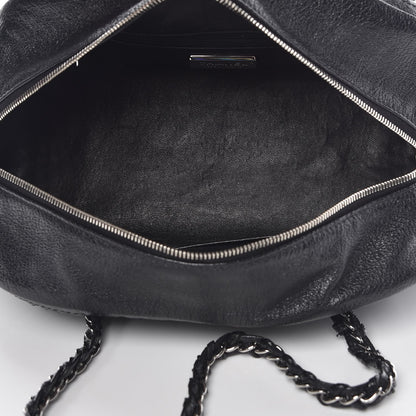 Chanel Metallic Goatskin Medium Luxe Ligne Bowler Black 5 of 12
