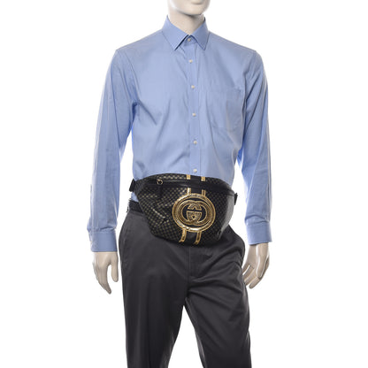 Gucci X DAPPER DAN Calfskin Laminated Ayers GG Micro Monogram Belt Bag Black 2 of 12