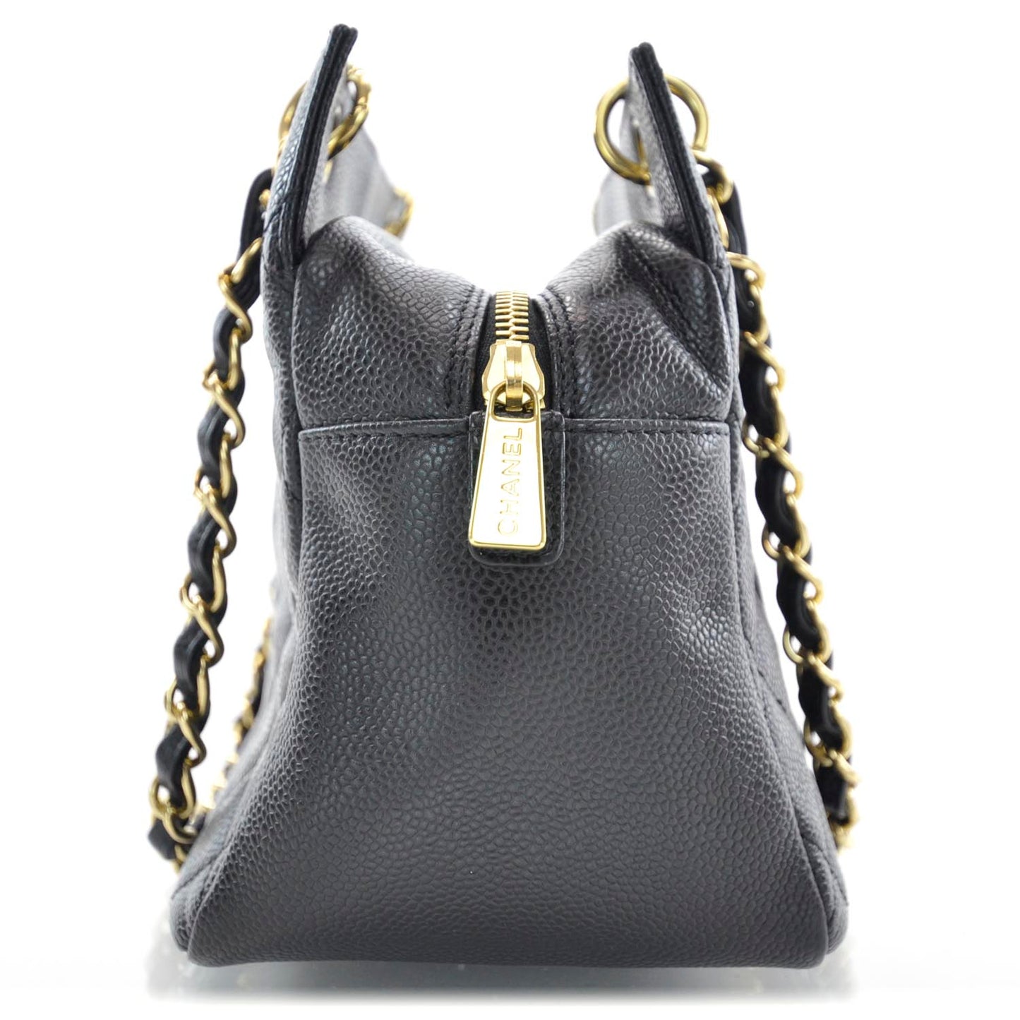 Caviar Quilted Petit Timeless Tote PTT Black
