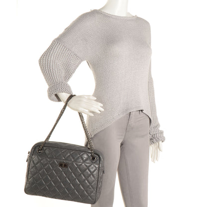 Chanel Aged Calfskin Quilted Large Reissue Camera Case Grey 2 of 7