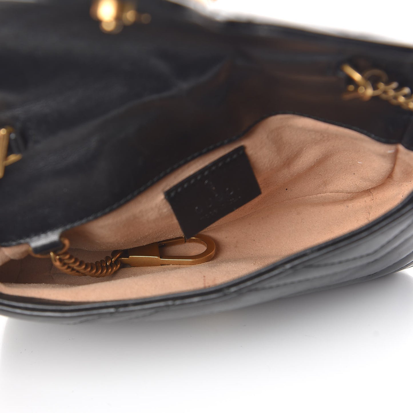 Calfskin Matelasse Super Mini GG Marmont Shoulder Bag Black