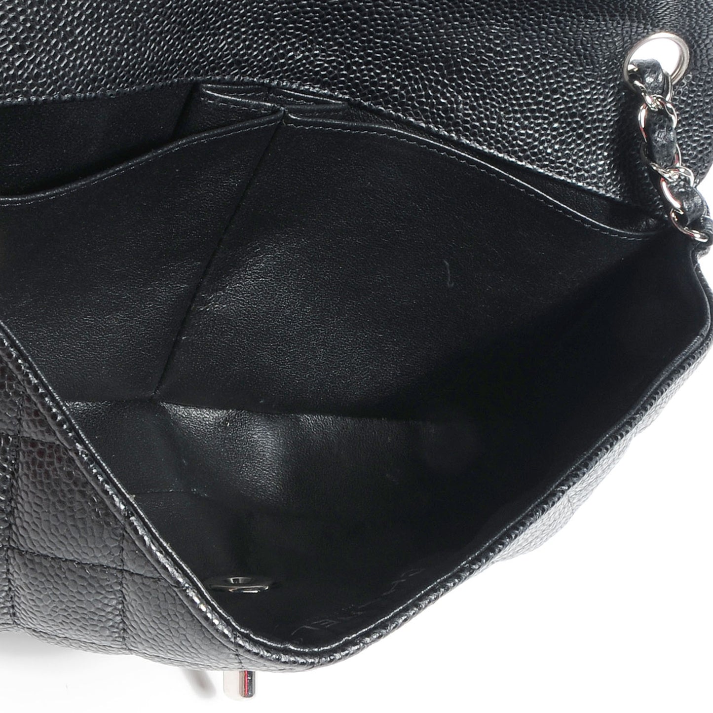 Caviar East West Flap Bag Black