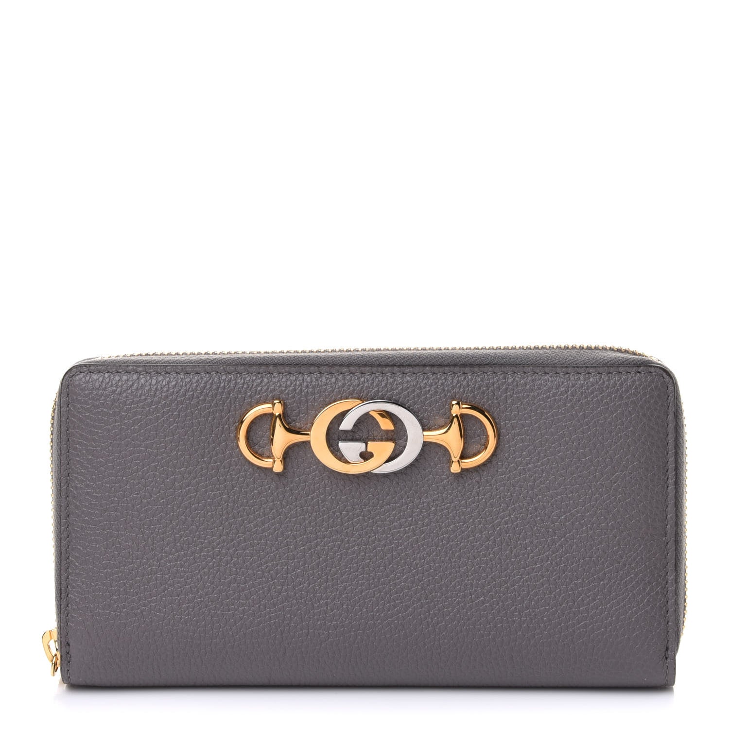 Gucci Grainy Calfskin Zumi Zip Around Wallet Dusty Grey 1 of 11