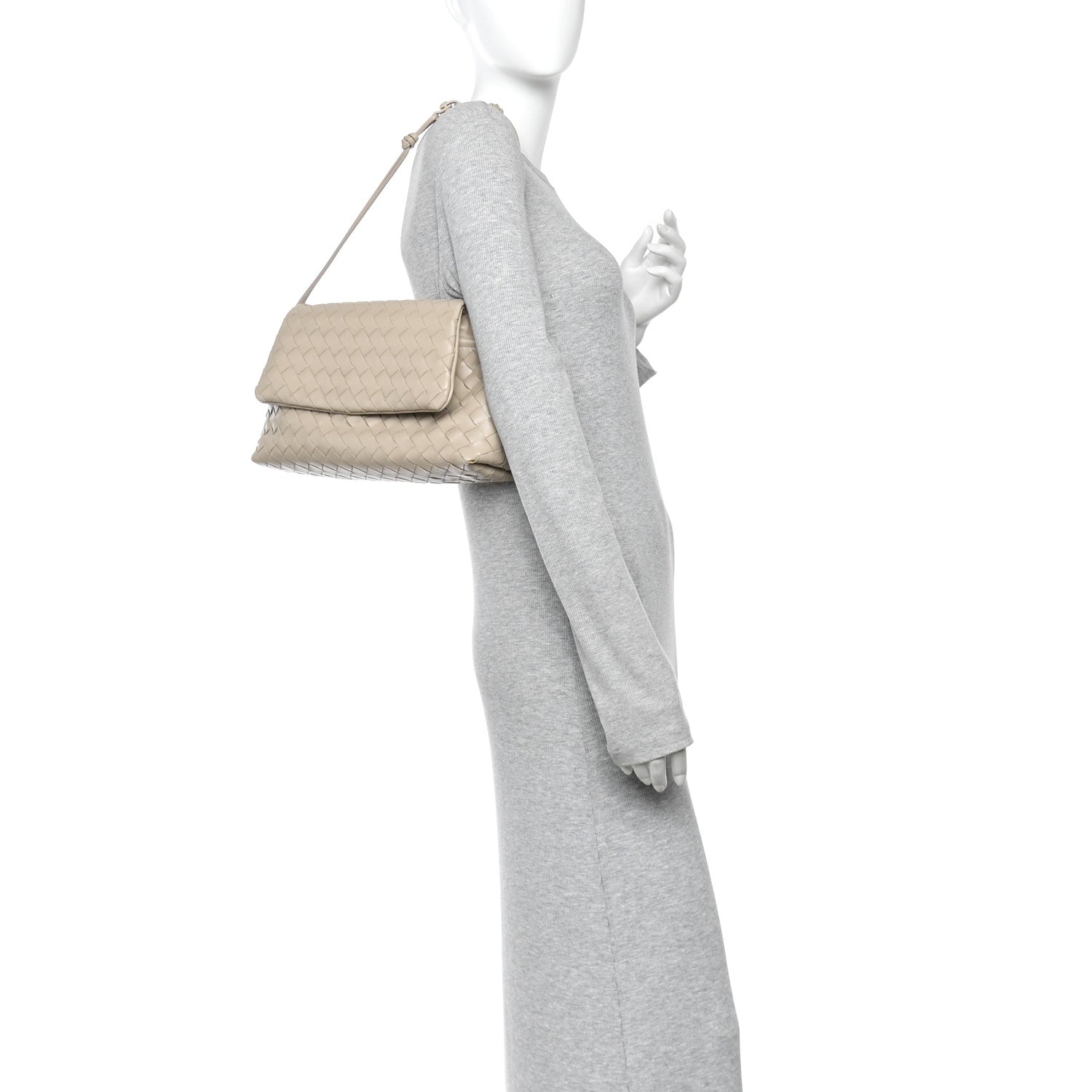 Bottega Veneta Calfskin Intrecciato Giorno Ecru 2 of 10