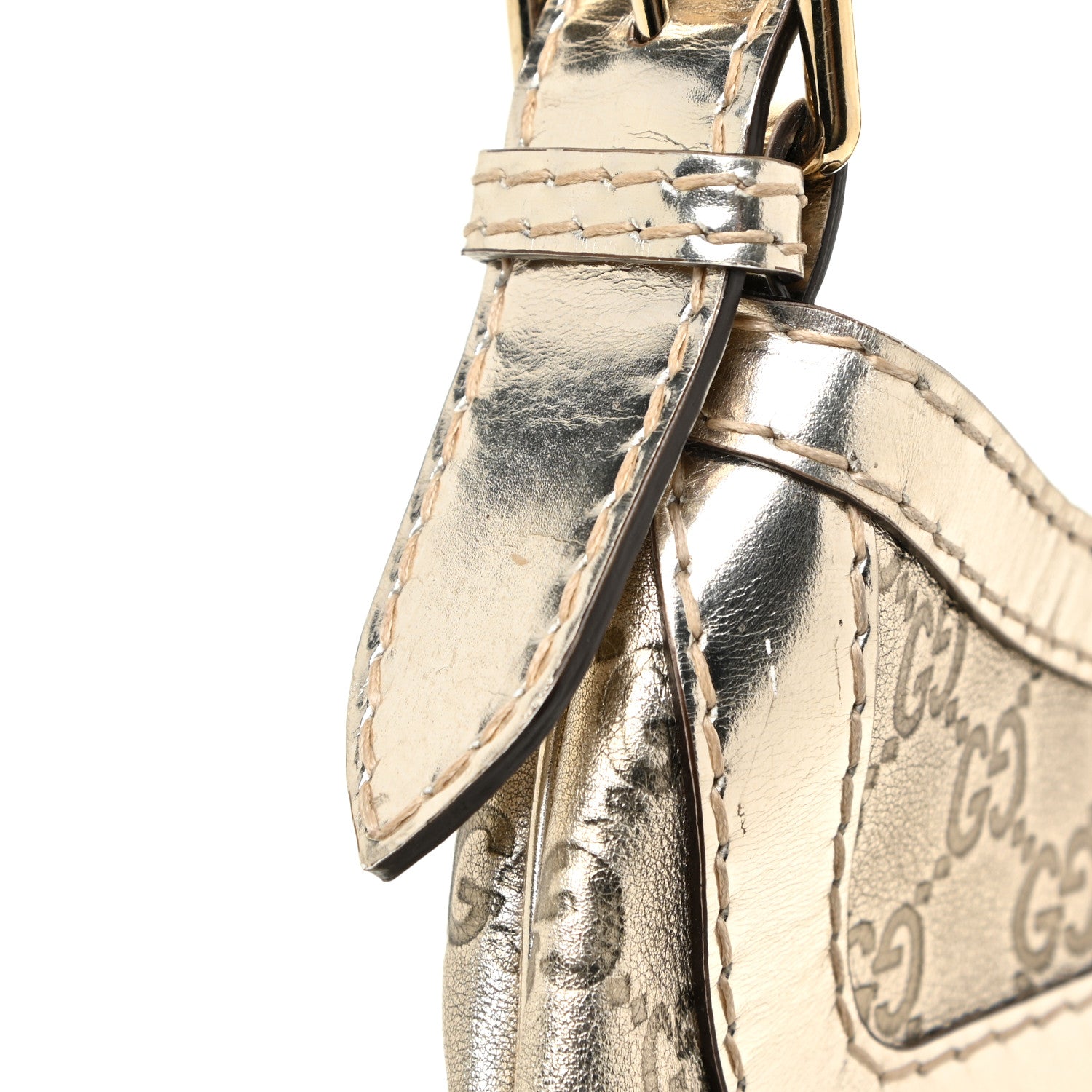 Gucci Metallic Guccissima Queen Bow Hobo Platinum 13 of 24