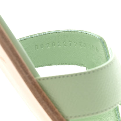 Hermes Epsom Oran Sandals 40 Vert Jade 6 of 9
