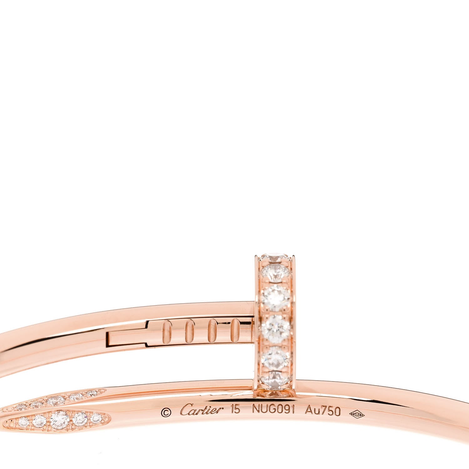 Cartier 18K Pink Gold Diamond Juste Un Clou Bracelet 15 3 of 4