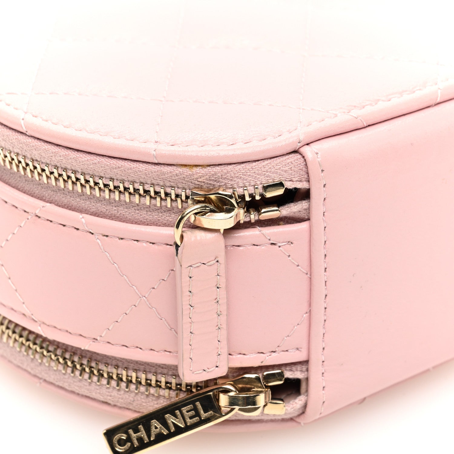 Chanel Lambskin Quilted Round Handle With Care Vanity With Chain Pink 10 of 12