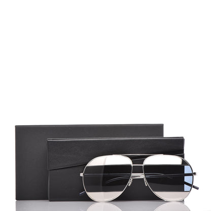 Christian Dior Split 1 Aviator Sunglasses Silver Blue 7 of 7