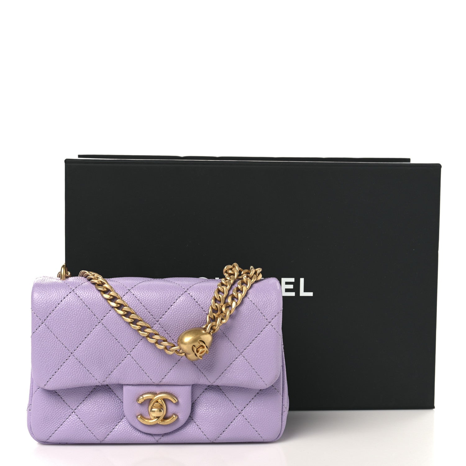 Chanel Caviar Quilted Mini Rectangular Sweetheart Flap Light Purple 11 of 11