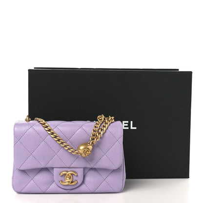 Chanel Caviar Quilted Mini Rectangular Sweetheart Flap Light Purple 11 of 11