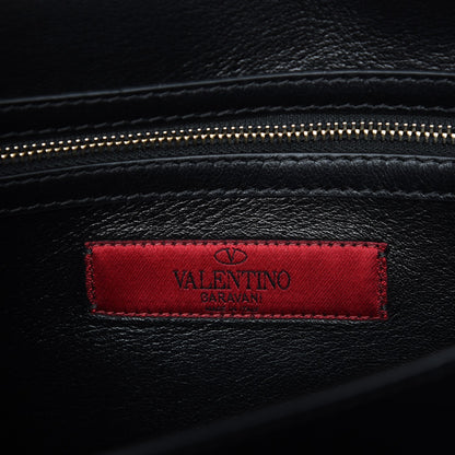 Valentino Garavani Vitello Medium Rockstud Cabana Top Handle Satchel Black 7 of 7