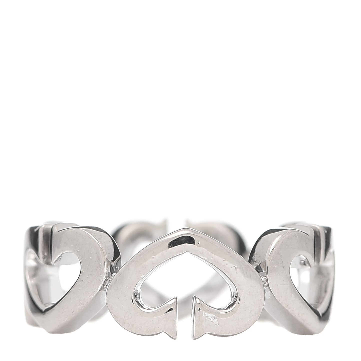 18K White Gold Diamond Hearts and Symbols Ring 48 4.5