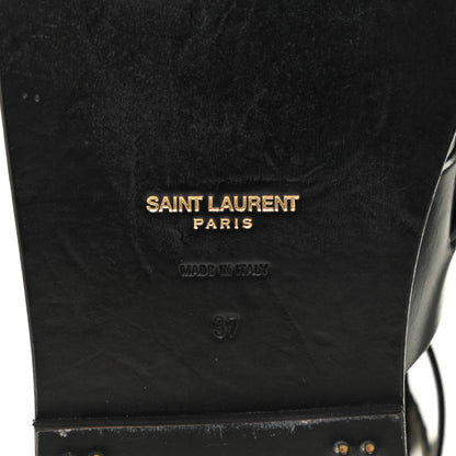 Saint Laurent Calfskin Culver Studded Flat Sandals 37 Black 11 of 12