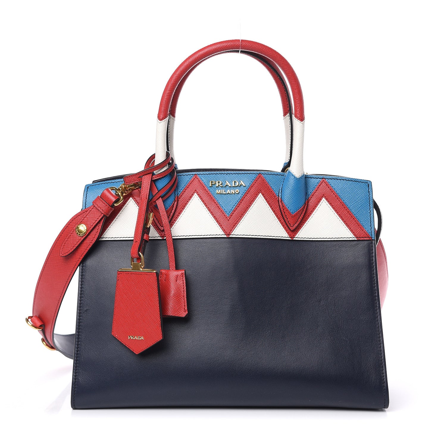 City Calf Saffiano Esplanade Tote Baltico Rosso