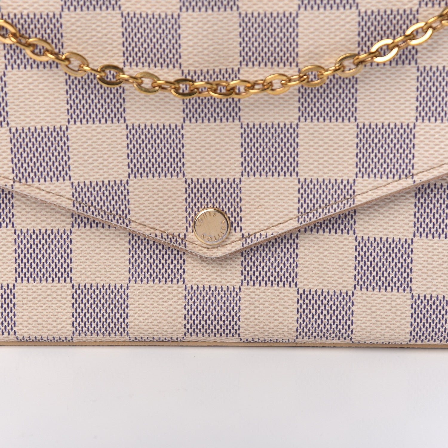 Louis Vuitton Damier Azur Pochette Felicie Chain Wallet Rose Ballerine 11 of 11
