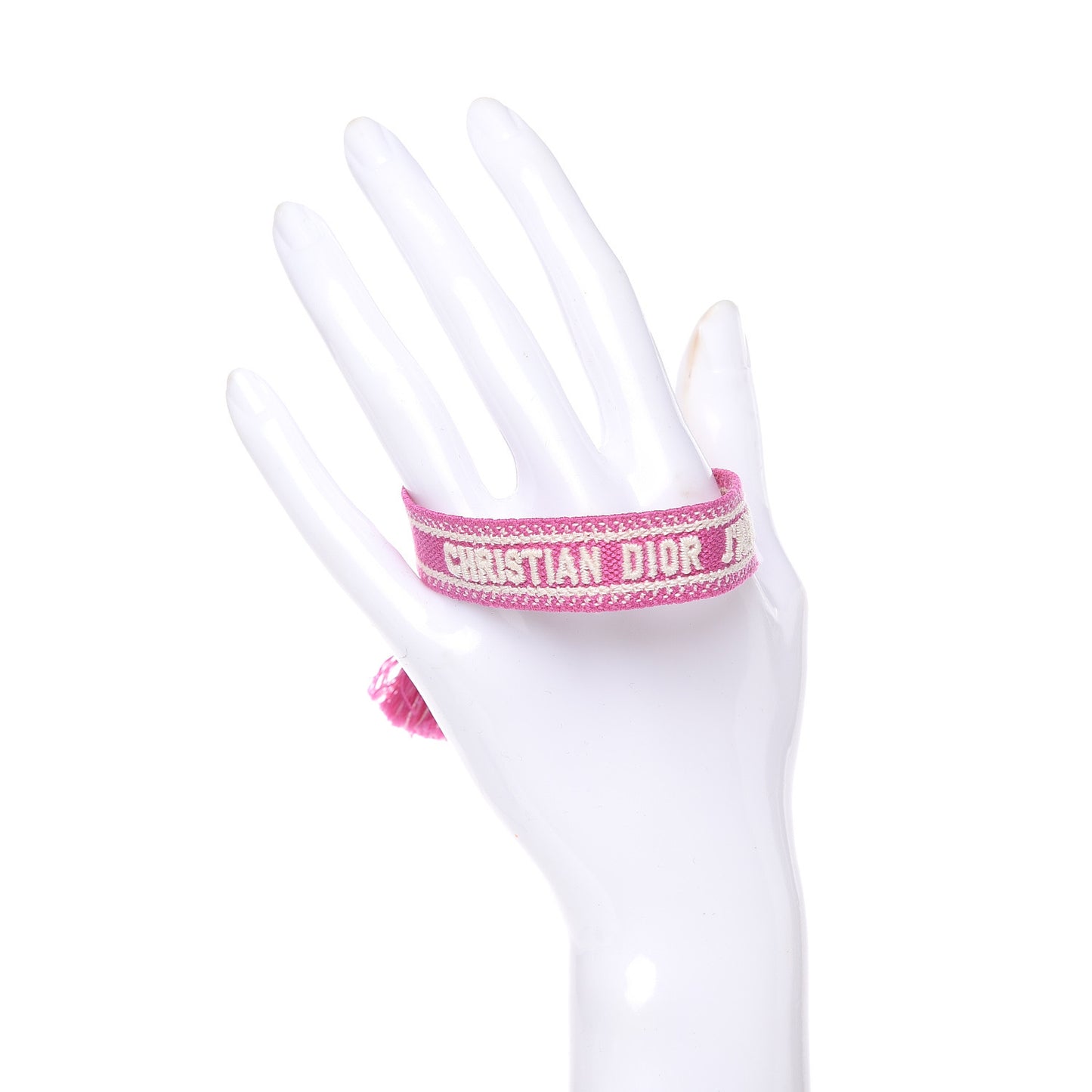 CHRISTIAN DIOR Woven Cotton J'Adior Friendship Bracelet Pink