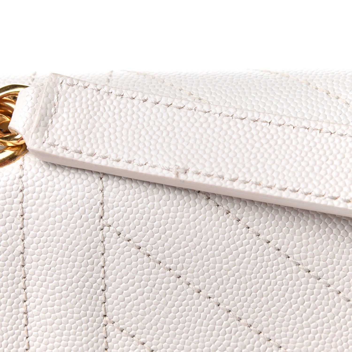 Saint Laurent Grain De Poudre Textured Mixed Matelasse Medium Triquilt Monogram Satchel Crema Soft 12 of 12