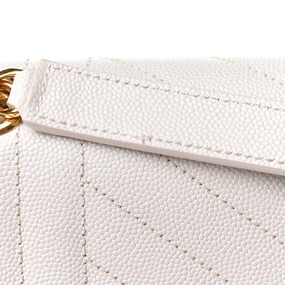 Saint Laurent Grain De Poudre Textured Mixed Matelasse Medium Triquilt Monogram Satchel Crema Soft 12 of 12