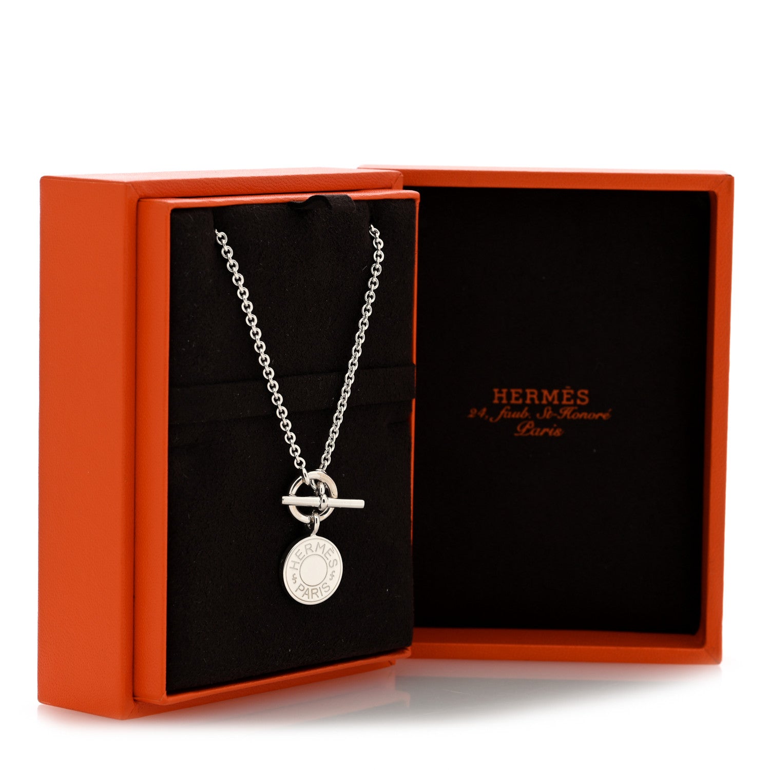 Hermes Sterling Silver Mini Clou de Selle Charm Pendant Necklace 5 of 5