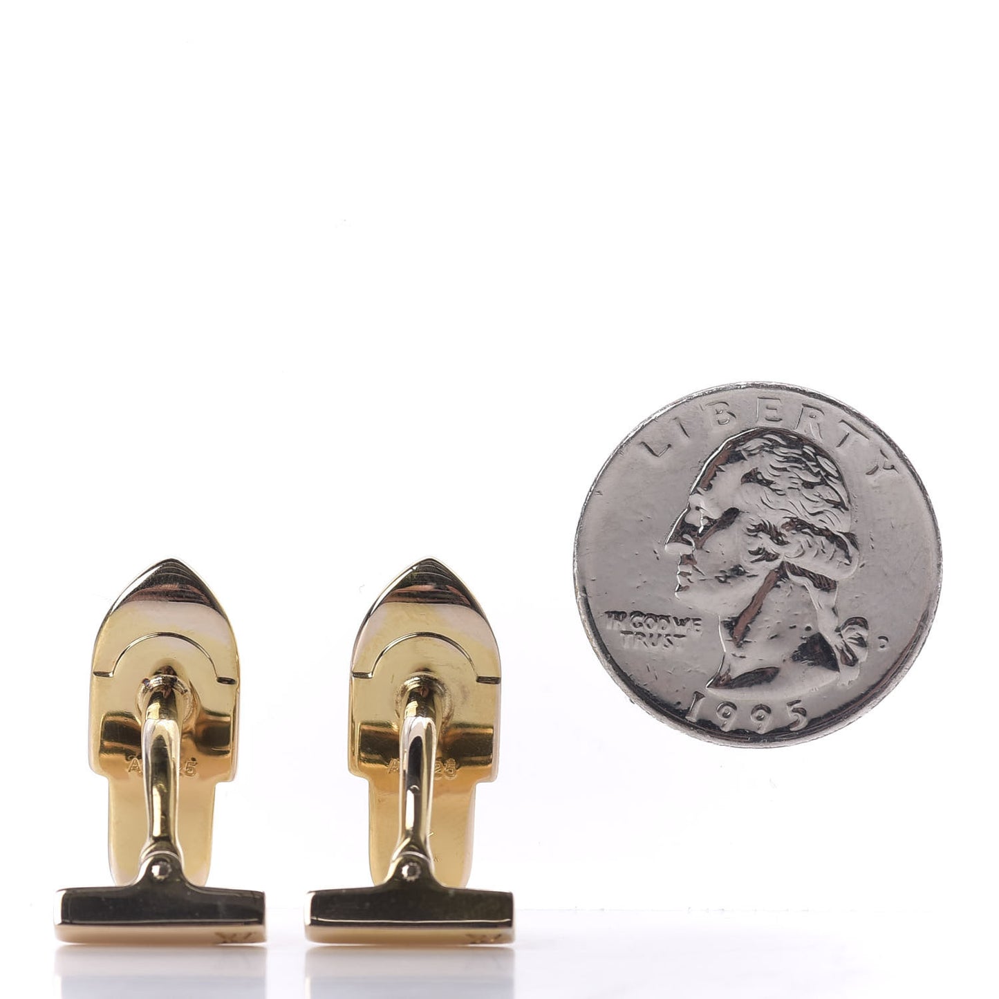 Sterling Silver Trunk Latch Cufflinks Gold