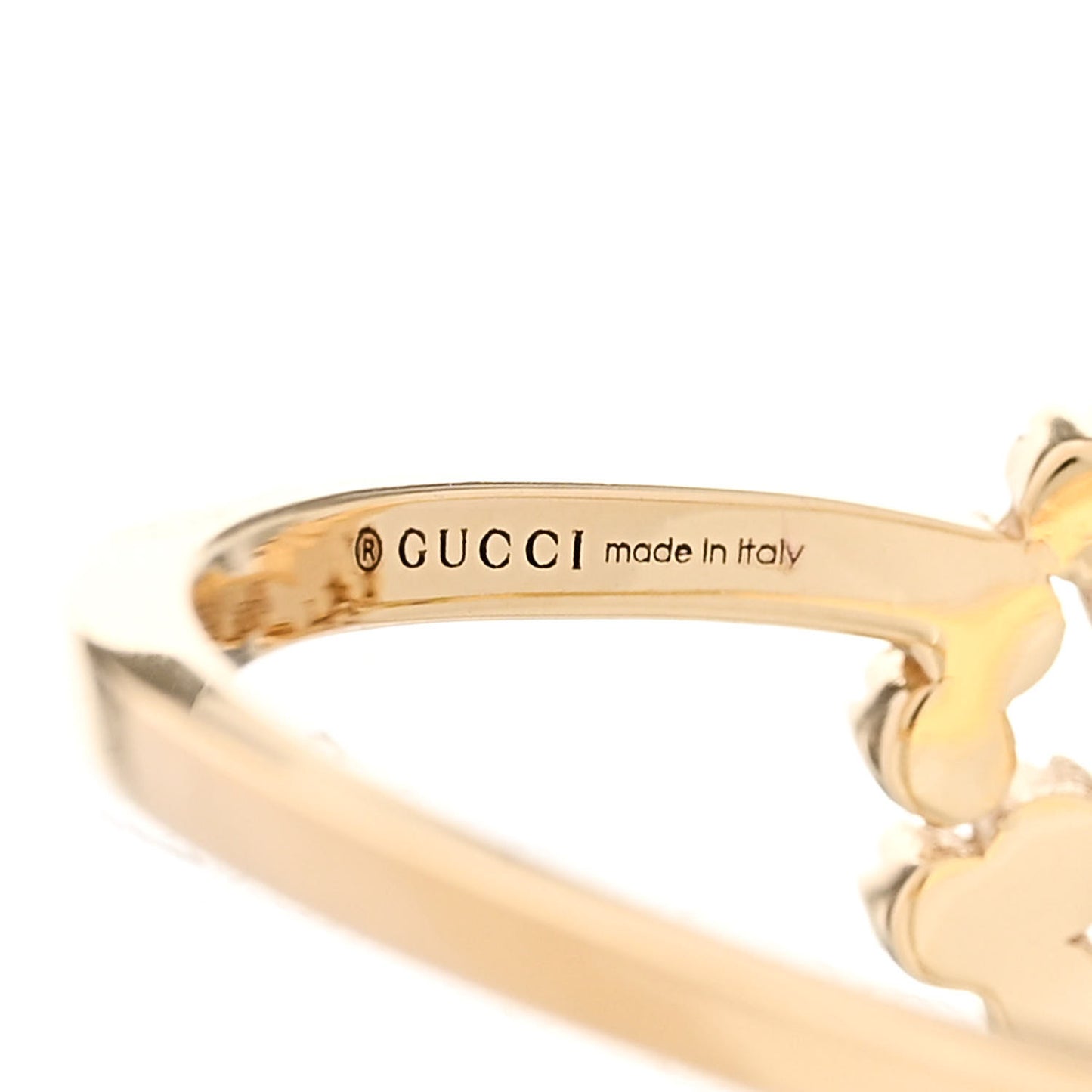 18K Yellow Gold Diamond Running G Cross Ring 55 7.25