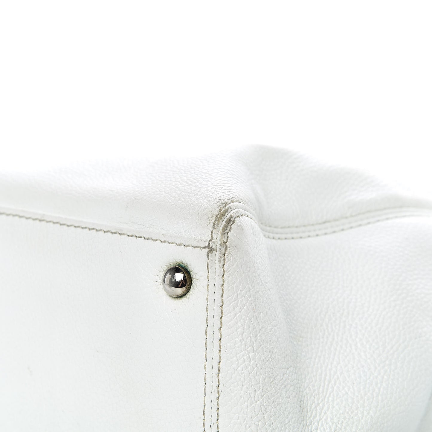 Calfskin Cerf Executive Shopper Tote White