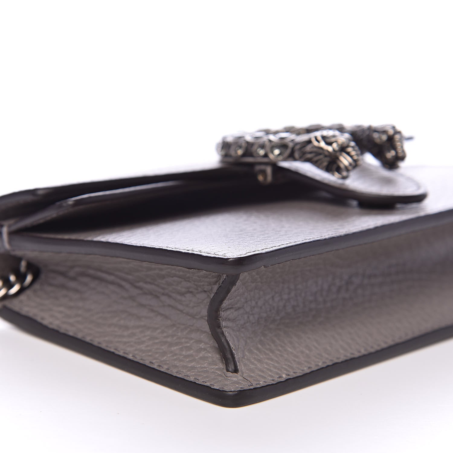 Gucci Dollar Calfskin Crystal Super Mini Dionysus Shoulder Bag Dusty Grey Black Diamond 7 of 10