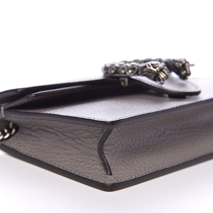Gucci Dollar Calfskin Crystal Super Mini Dionysus Shoulder Bag Dusty Grey Black Diamond 7 of 10