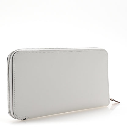 Hermes Evercolor Barenia Silk'In Wallet New White Capucine Bleu Zephyr 3 of 7