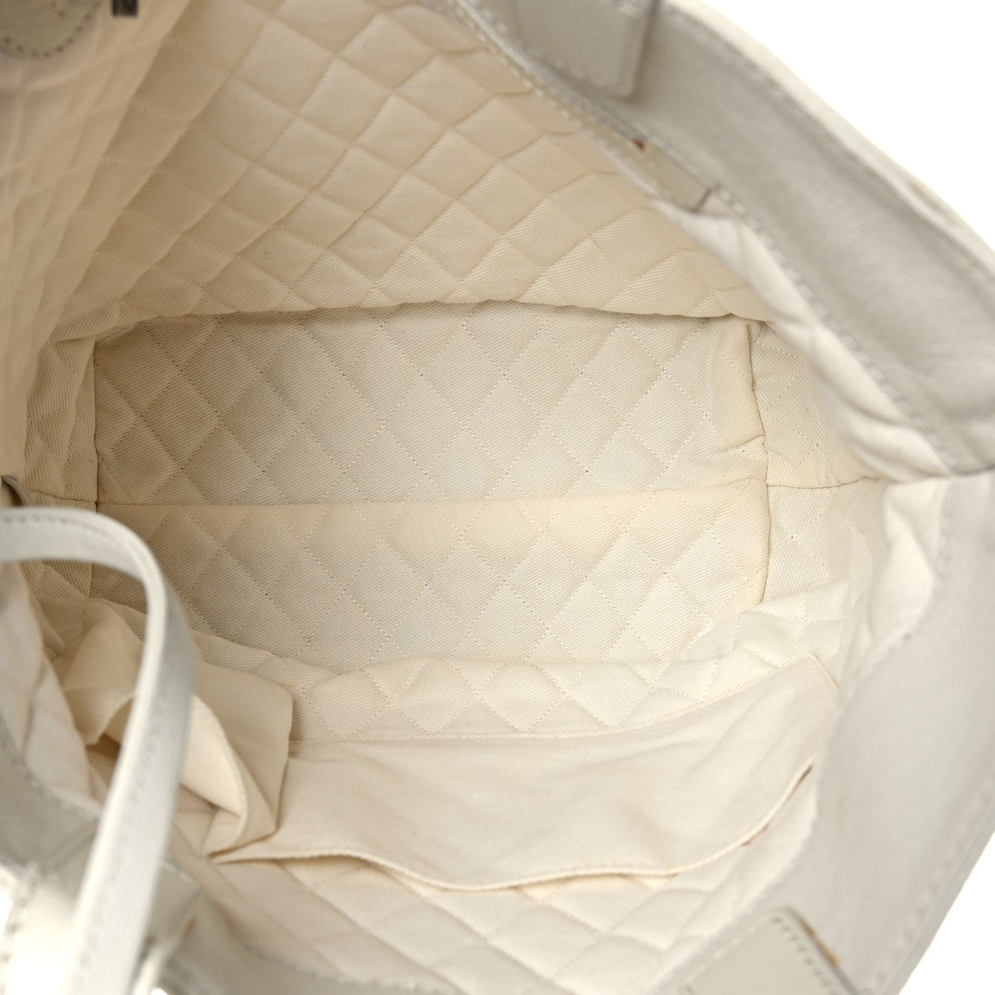 Goatskin Perforated Large CC Tote White