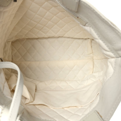 Chanel Goatskin Perforated Large CC Tote White 5 of 9
