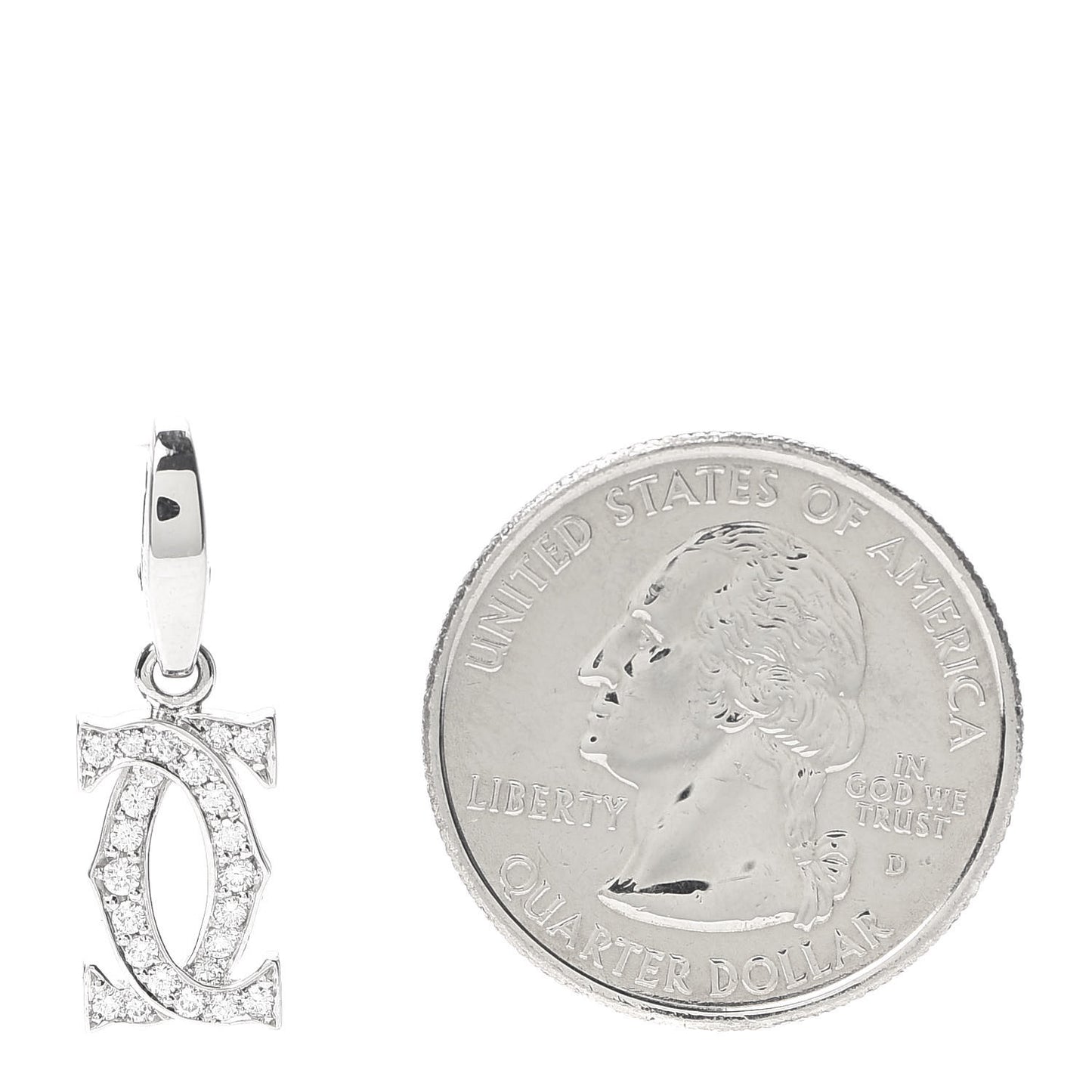 18K White Gold Diamond Logo Charm