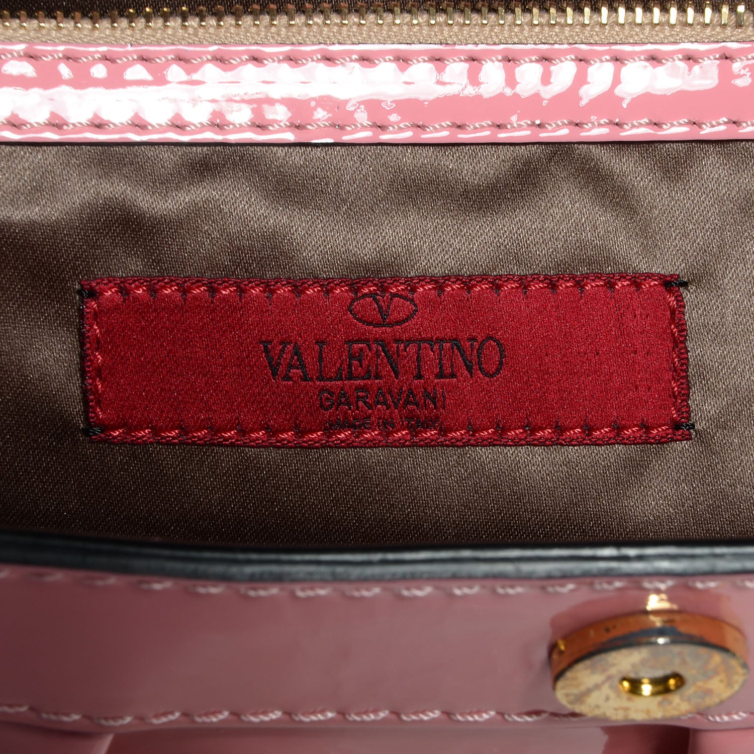 Valentino Garavani Patent Lacca Nappa Medium Aphrodite Bow Satchel Pink Beige 6 of 8