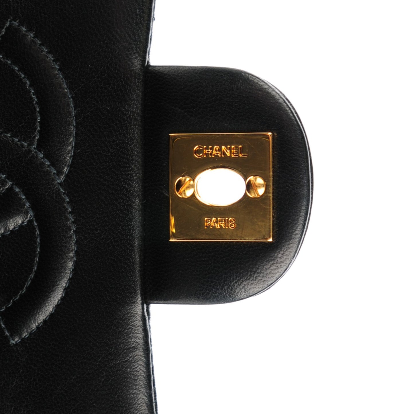 Lambskin Quilted Mini Square Flap Black