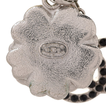 Chanel Crystal Pearl Enamel Beaded Camellia CC Necklace Silver Black 6 of 6