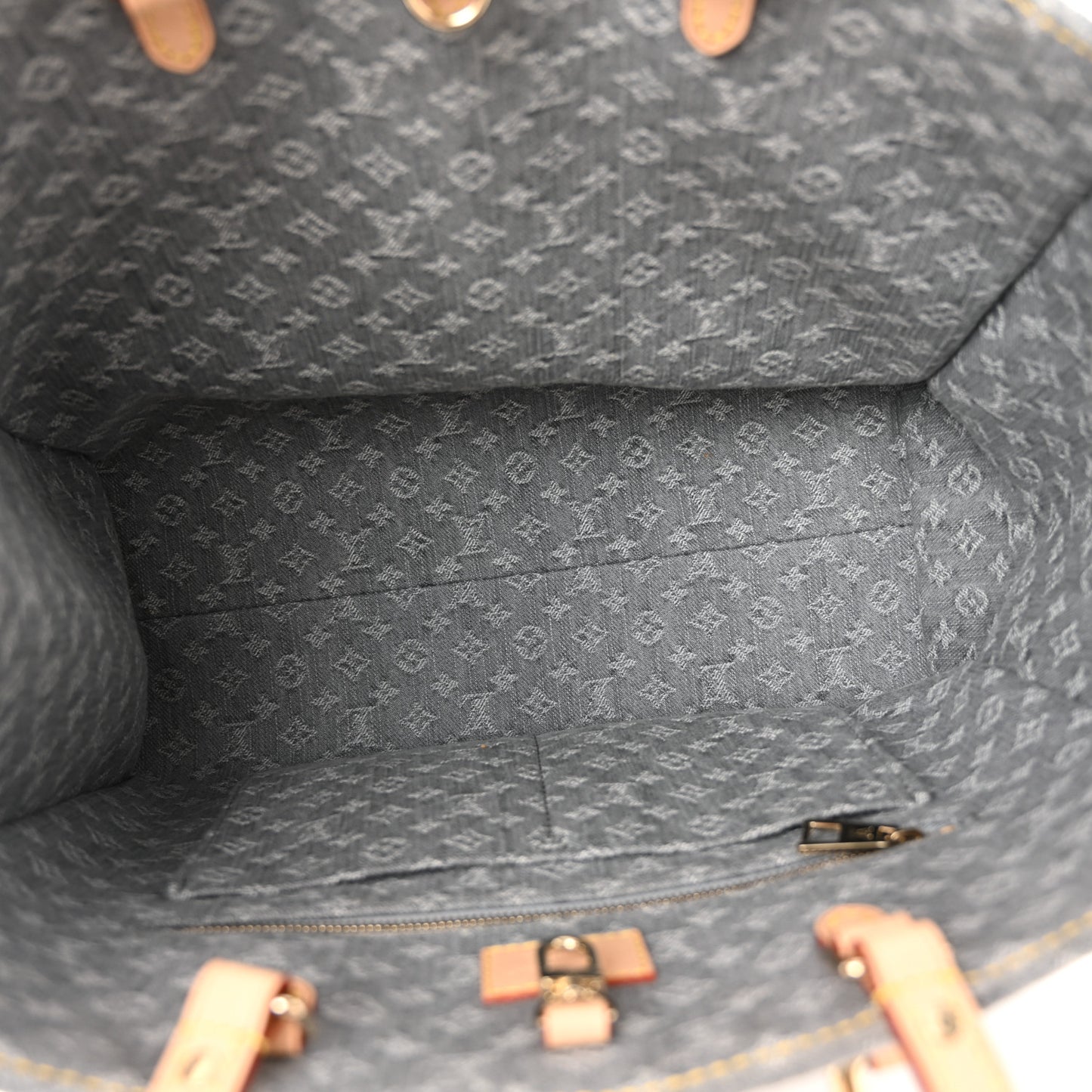 Monogram Denim Onthego MM Washed Grey