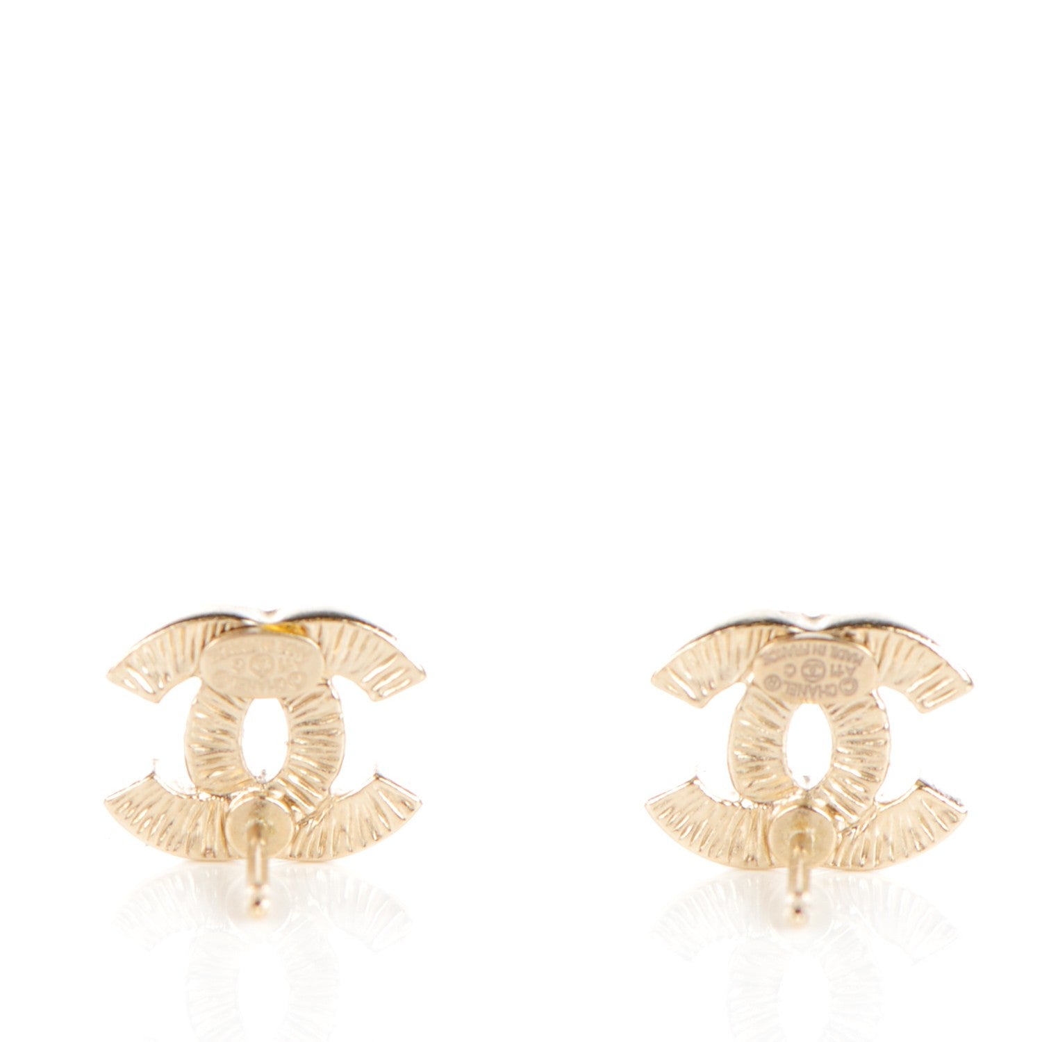Chanel Crystal CC Earrings Gold 3 of 5