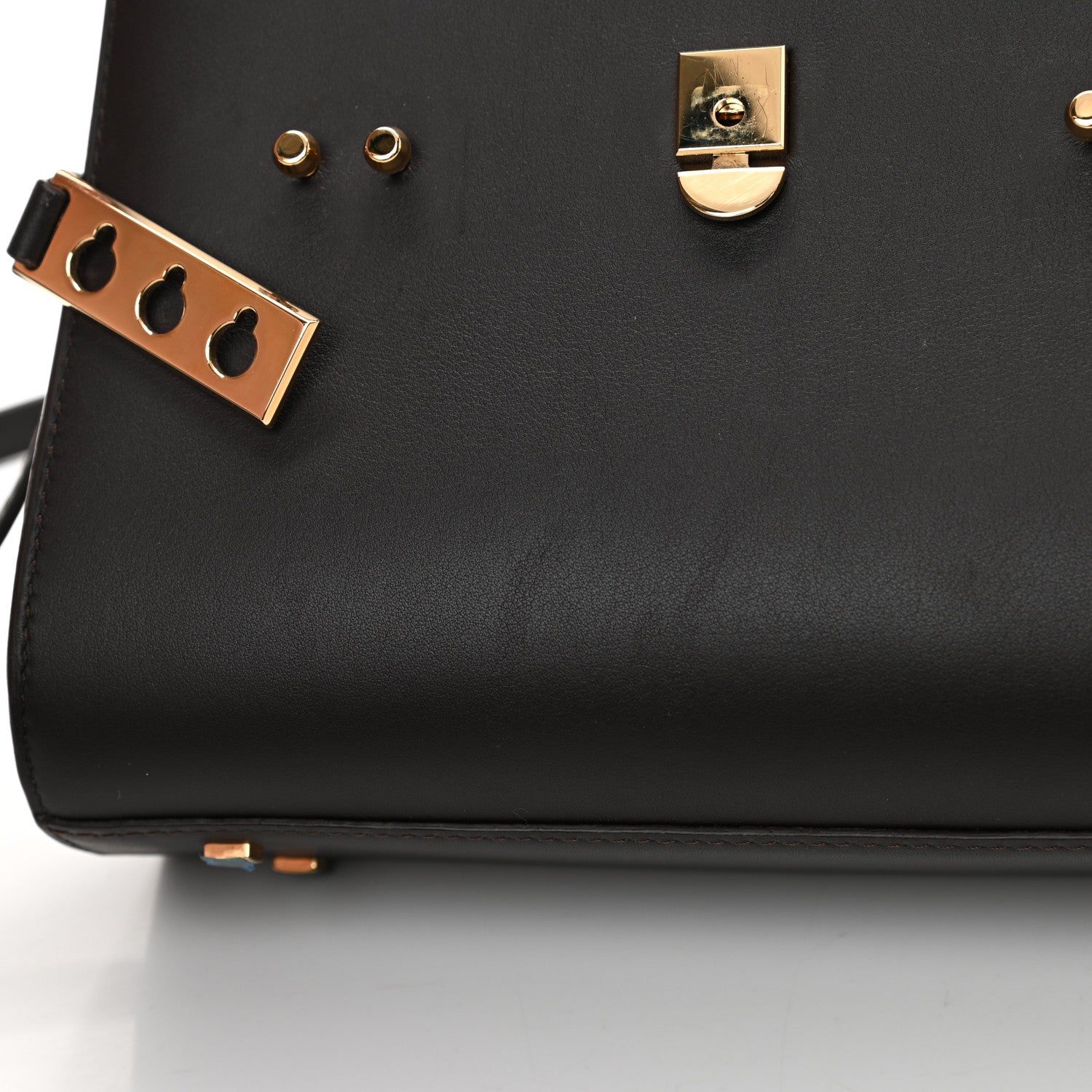 Delvaux Smooth Calfskin Mini Tempete Satchel Brown 14 of 15