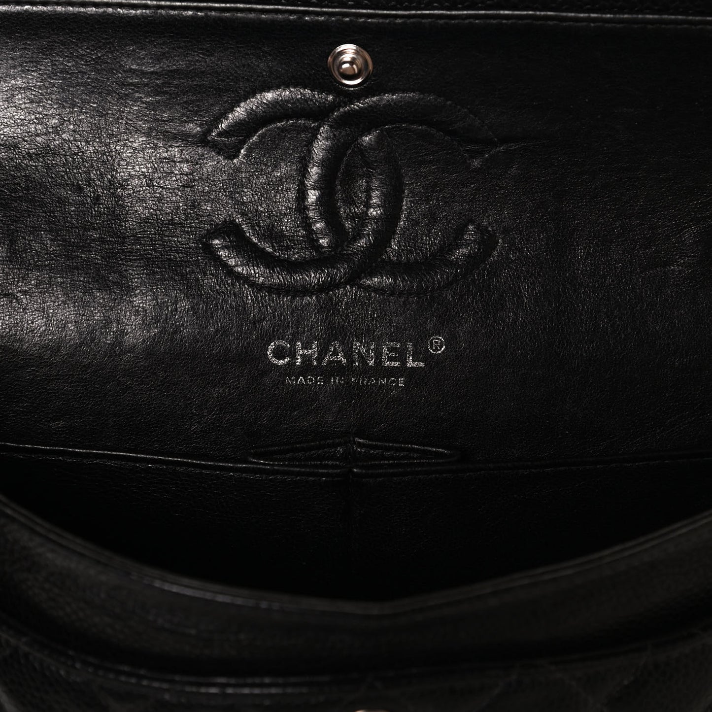 Caviar Quilted Small Double Flap Black