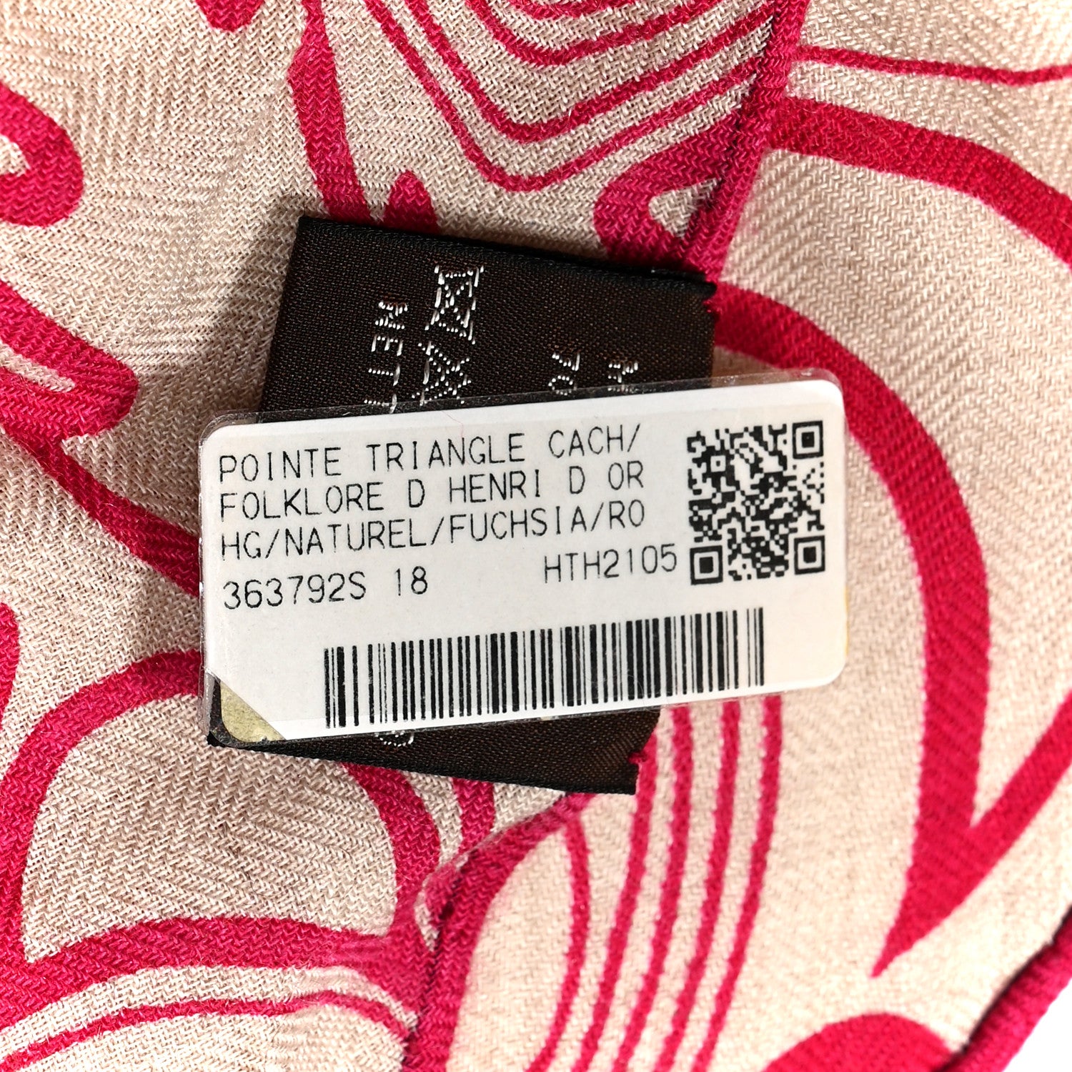 Hermes Cashmere Silk Folklore d'Henri d'Origny Giant Pointe