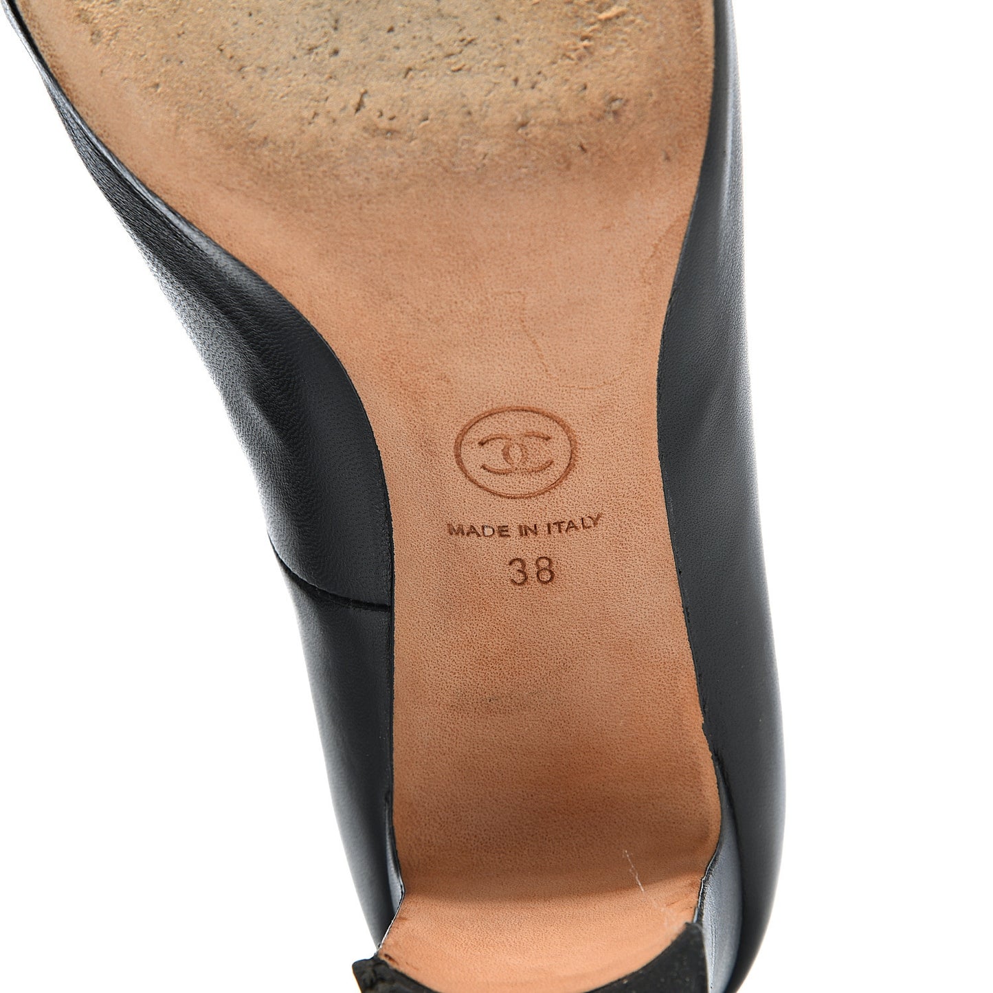 Lambskin Peep Toe CC Pumps 38 Black