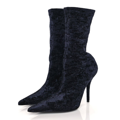 Balenciaga Velvet Spandex Extreme Pointed Toe Knife Ankle Boots 36 Black 3 of 6