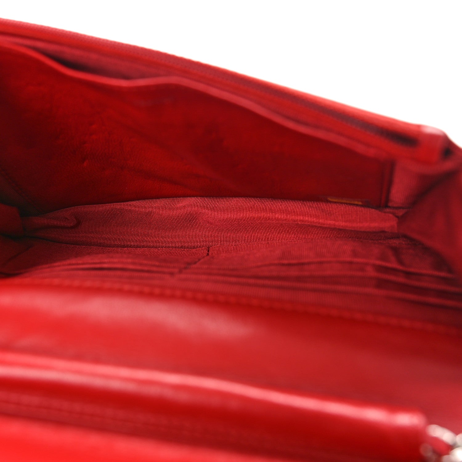 Chanel Lambskin Quilted Wallet On Chain WOC Red 5 of 9