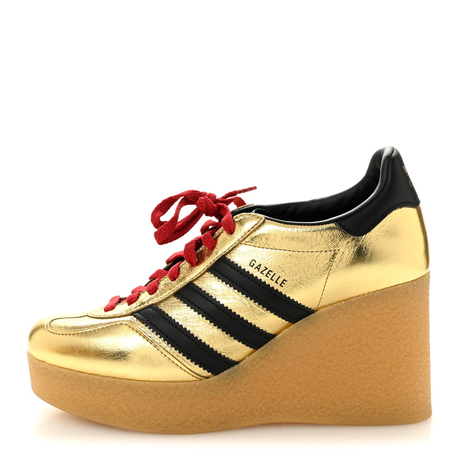 Gucci X ADIDAS Ginza Calfskin Demetra Gazelle Wedge Sneakers 39.5 King Gold Black 1 of 10